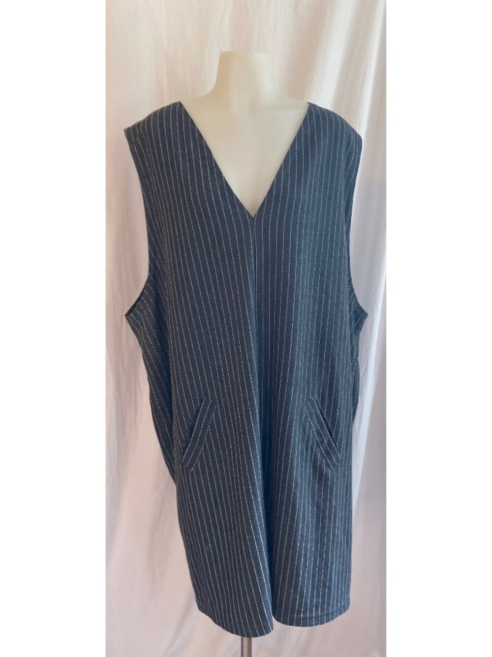J.K. America Blue And White Pinstripe Vintage Sleeveless Dress